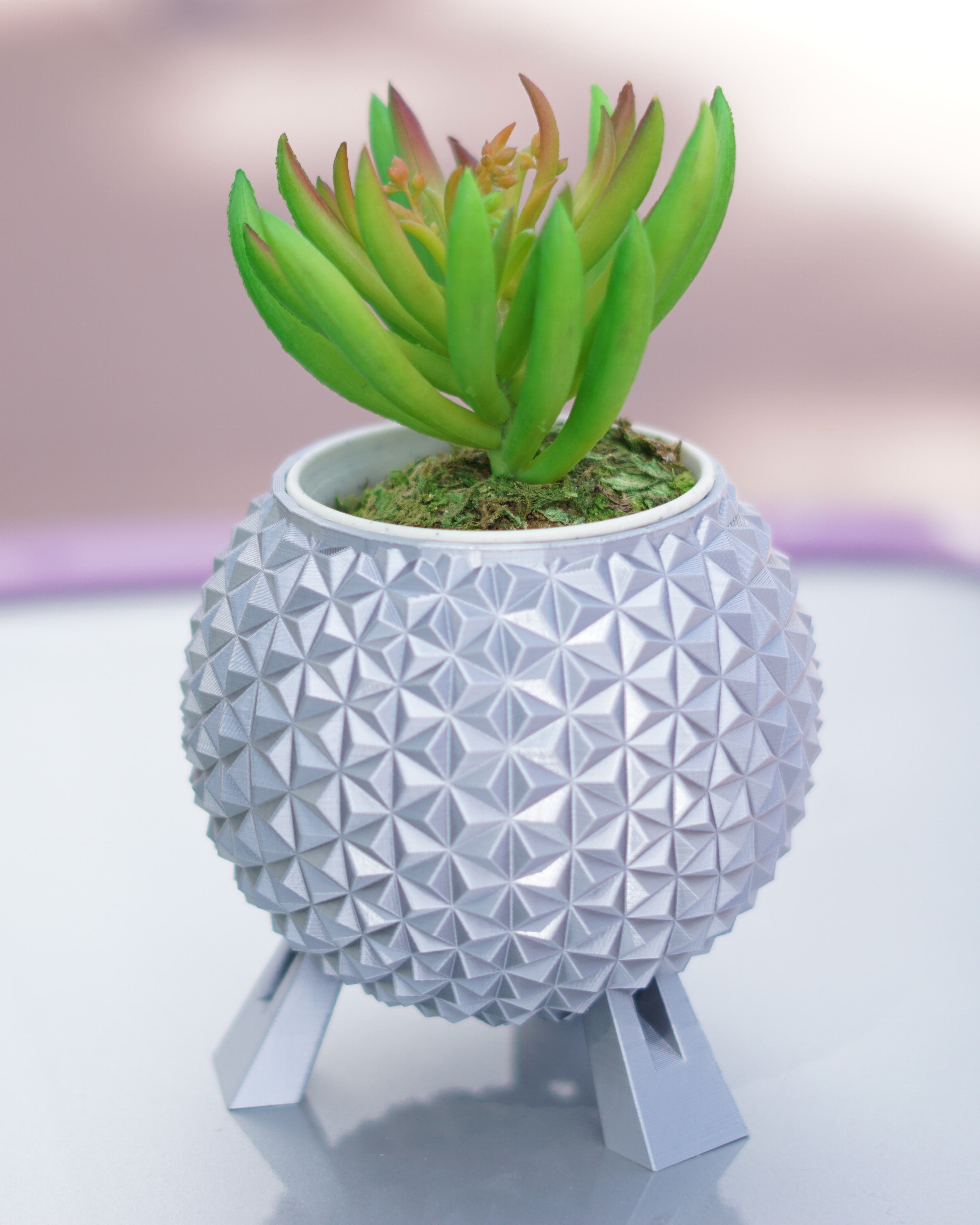 epcot plant pot Silver Grand and Miraculous Planter – Galactic Garden Arts
