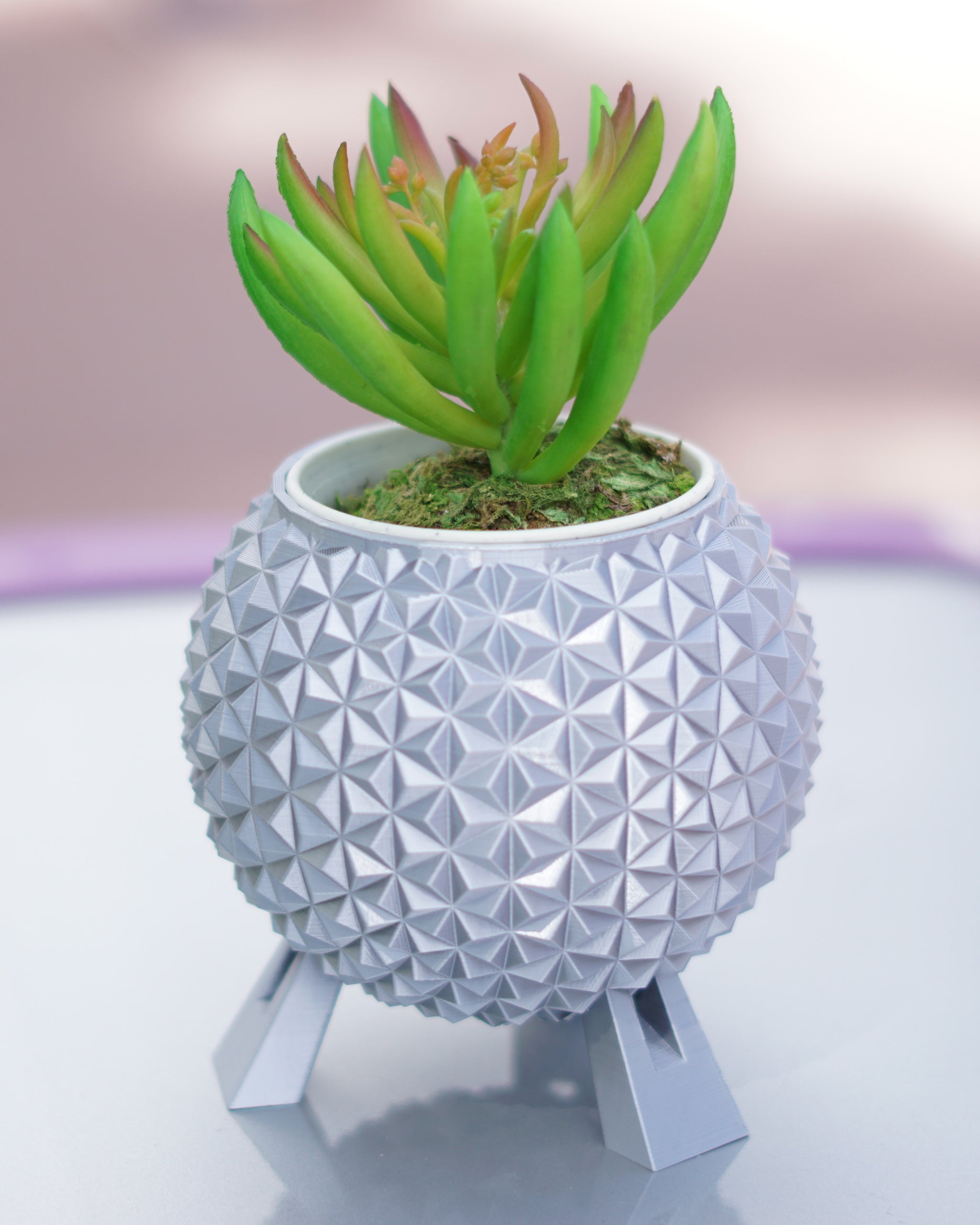 star trek plant pot Silver Grand and Miraculous Planter – Galactic Garden Arts
